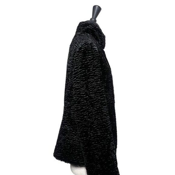 Elliott Lauren Black Faux Fur Cropped Swing Coat Size 4 - Picture 3 of 6
